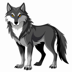 illustration of fox, wolf vector illustration, pet vector art, wolfs silhouette, animal vector icon, eps