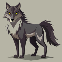 illustration of fox, wolf vector illustration, pet vector art, wolfs silhouette, animal vector icon, eps