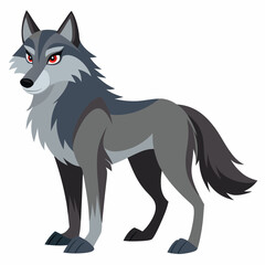 illustration of fox, wolf vector illustration, pet vector art, wolfs silhouette, animal vector icon, eps
