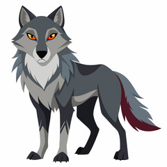 illustration of fox, wolf vector illustration, pet vector art, wolfs silhouette, animal vector icon, eps