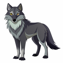 illustration of fox, wolf vector illustration, pet vector art, wolfs silhouette, animal vector icon, eps