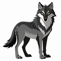 illustration of fox, wolf vector illustration, pet vector art, wolfs silhouette, animal vector icon, eps