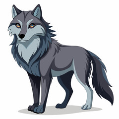 illustration of fox, wolf vector illustration, pet vector art, wolfs silhouette, animal vector icon, eps