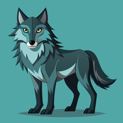 illustration of fox, wolf vector illustration, pet vector art, wolfs silhouette, animal vector icon, eps