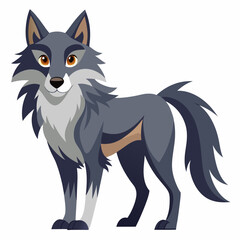 illustration of fox, wolf vector illustration, pet vector art, wolfs silhouette, animal vector icon, eps