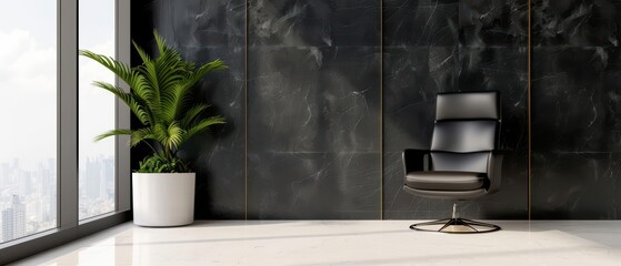 An ultramodern, supernatural scene, an office coastal style interior features light colors and nautical accents