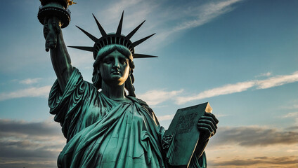Fototapeta premium Image of the Statue of Liberty of the United States, AI generated 11