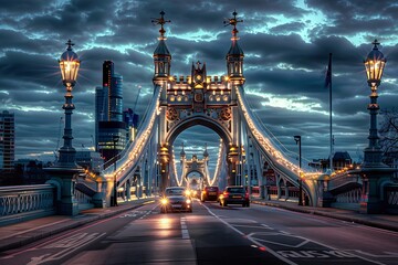Obraz premium London. Magnificence of Tower Bridge with its beautiful night colors.