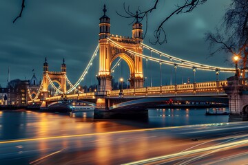Obraz premium Tower bridge London while open bridge for big boat pass at Thames river travel destination