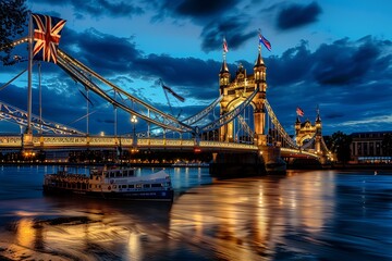 Tower bridge London while open bridge for big boat pass at Thames river travel destination