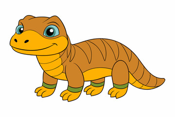 Kawaii Komodo dragon vector illustration