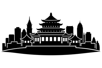 Obraz premium Beijing China City Vector Silhouette - Printable Graphic Design File
