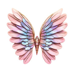 Obraz premium A beautifully designed butterfly wing featuring soft pink and blue hues, perfect for artistic or nature-related projects.