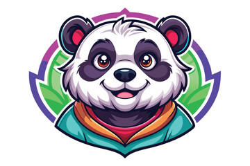 Obraz premium Cartoon Panda with Colorful Background and Hoodie