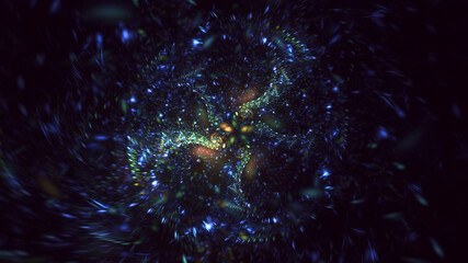 3D manual rendering abstract colorful fractal light background. Its not AI Generatd illustration.