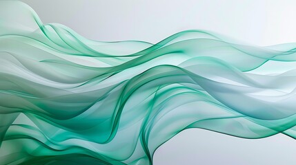 Elegant Gradient Frosted Glass with Flowing Curves, Exuding Tranquility and Nature's Essence, Reflecting Forest Green and Lime Tones