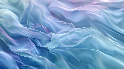 Obraz premium Elegant Gradient Frosted Glass Sculpture, Flowing Transparent Design with Cyan and Powder Blue Tones, Artistic Glassware for Modern Decor and Aesthetic Appeal