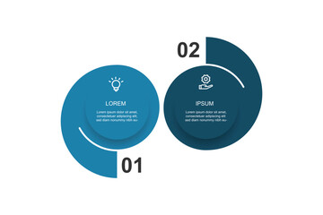 Design template infographic vector element with 2 circle concept suitable for web presentation and business information