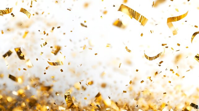 gold ribbin confetti background