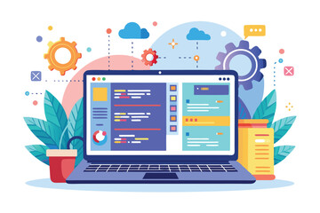 Laptop with Cloud Computing and Development Elements