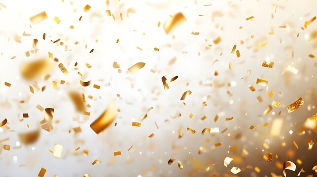 gold ribbin confetti background