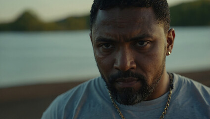close-up portrait of a Black man