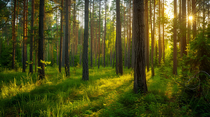 Fototapeta premium Evaluating the Effects of Urban Development on Forest Trees Concept Urban Development forest trees