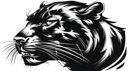 Black Panther Head Illustration