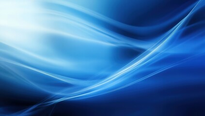 Fototapeta premium Abstract Blue Background with Blurred Light Waves, Ideal for Design and Technology Concepts with Copy Space