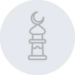 minaret Vector Line Grey Circle Grey