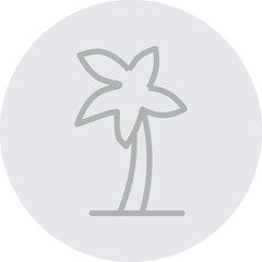 palm tree Vector Line Grey Circle Grey