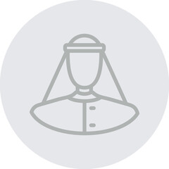 traditional arabic dress man Vector Line Grey Circle Grey