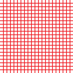 Red white background of squares and intersecting stripes and lines. Checkered striped seamless repeat pattern. Vector illustration. EPS 10/Ai