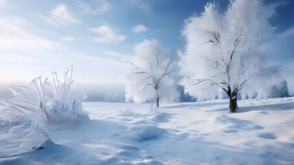 Winter Snowscapes Capturing Snowy Landscapes, Snow-Covered Trees, and Frosty Textures