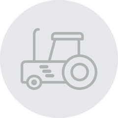 Tractor Vector Line Grey Circle Grey