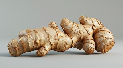ginger isolated on gray background