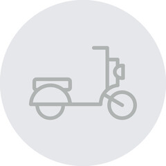 Scooter Vector Line Grey Circle Grey