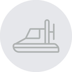 Hovercraft Vector Line Grey Circle Grey