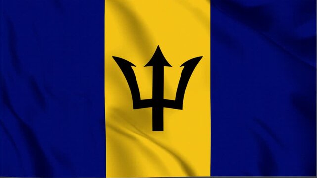 Barbados waving flag, Barbados 3D flag, Flag of Barbados waving Animation, Barbados waving flag 4K Footage