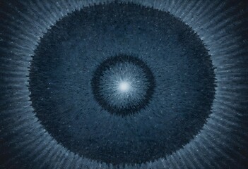 Dotwork abstract background highlighting a circular pattern of black grain textures