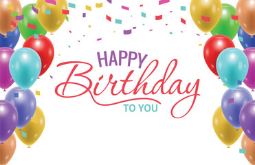 Birthday background vector illustration. confetti and ribbons vector illustration. celebration background