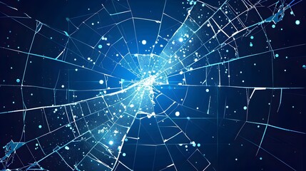 Obraz premium Stylized Cracked Screen with Digital Interference Background