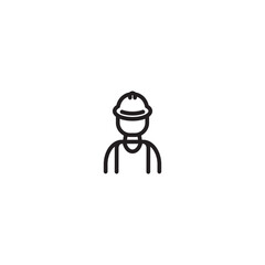Factory Worker line icon. linear style sign for mobile concept and web design. Construction worker outline vector icon. Engineer builder symbol, logo illustration. Editable icon.