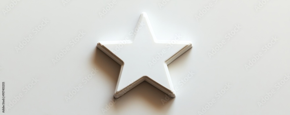 Poster minimalistic image of a single star on a clean white background, highlighting the recognition and ex