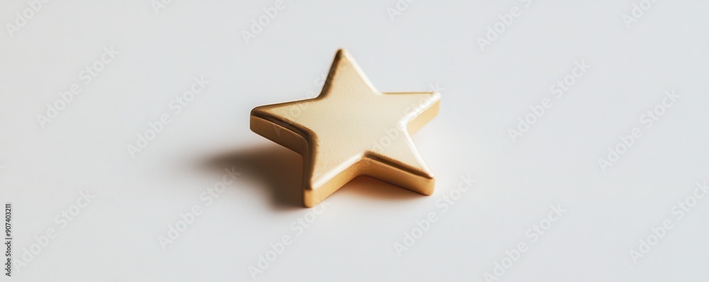 Poster minimalistic image of a single star on a clean white background, highlighting the recognition and ex