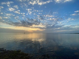sunset over the lake