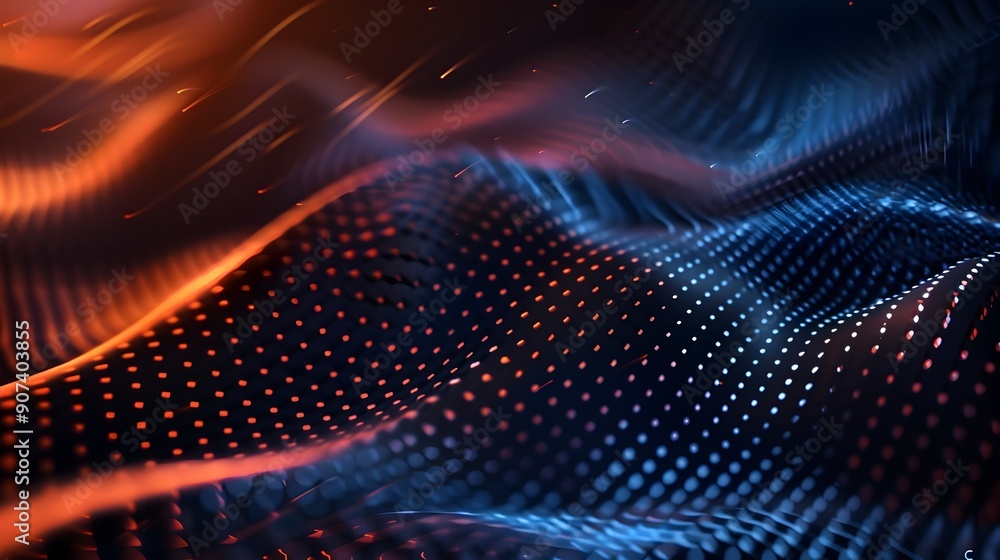 Aufkleber vibrant abstract grid and mesh patterns in contrasting colors for high-tech sports background