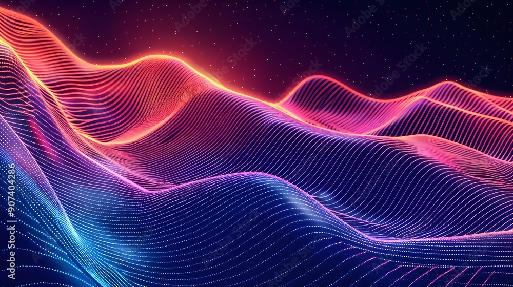 Aufkleber intersecting wave and pulse patterns in rhythmic sports background