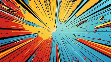 Fototapeta premium Explosive Comic Book Style Sports Action Background with Dynamic Motion Lines