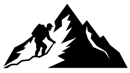 Versatile Mountain Climbing Silhouette Graphics for Sport and Fitness